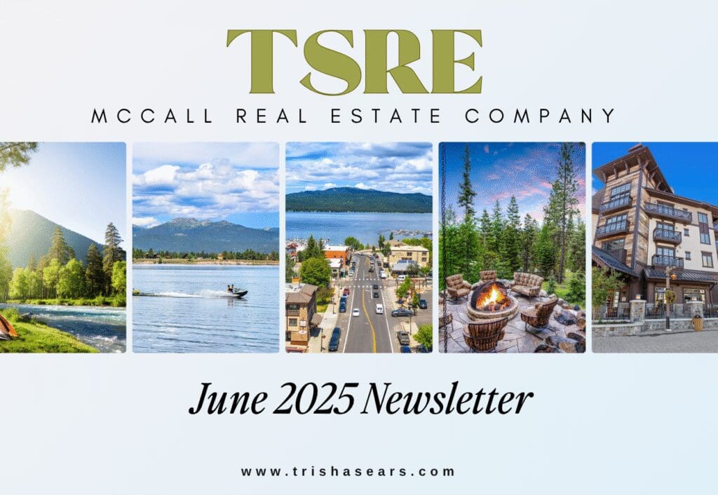 Real estate newsletter with scenic photos.